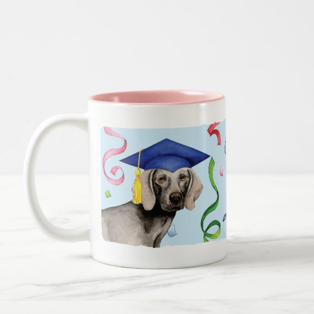 Tasse 2 Couleurs Weimaraner Graduate (Gauche)