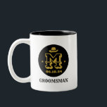 Tasse 2 Couleurs Western Cowboy Rustic Groomsmen Nom Monogramme<br><div class="desc">Cadeaux personnalisés pour les groomsmen avec thème western cowboy. Décoré de casquette de cowboy avec police vintage occidentale. Le texte et la couleur sont modifiables à l'aide de l'outil de conception pour s'adapter à votre occasion. Obtenez ce cadeau de personnaliser pour les mariages, les célibataires, les fiançailles ou toute autre...</div>