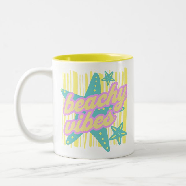 Tasse 2 Couleurs Whimsical Beach Seashells (Gauche)
