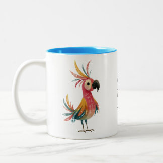 Tasse 2 Couleurs Whimsical Parrot – Bright, Colourful Feathers 