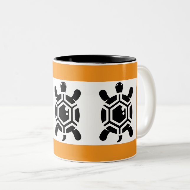 Tasse 2 Couleurs Whimsical Turtle Art Coffee Cup (Devant droit)