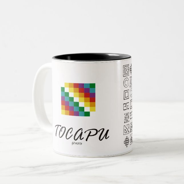Tasse 2 Couleurs Whipala et Tocapu (Devant gauche)