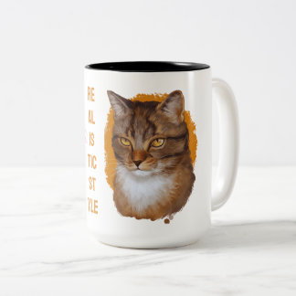 Tasse 2 Couleurs Whiskers majestueux — Portrait de chat à nez doré