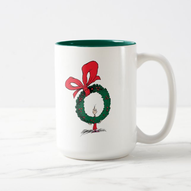 Tasse 2 Couleurs Who Peeking Through Christmas Wreath (Droit)