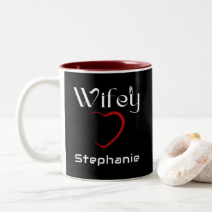 Tasse 2 Couleurs Wifey Hubby Couple Mariage Anniversaire Cadeau