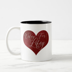 Tasse 2 Couleurs Wifey pour Lifey Citation Parties scintillant roug