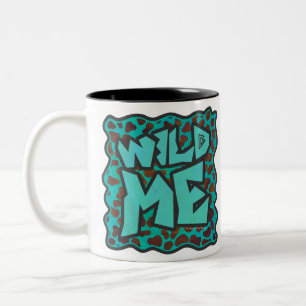 Tasse 2 Couleurs Wild me Dalmatien Conception Brown et Turquoise