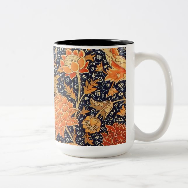 Tasse 2 Couleurs William Morris Cray Floral Art Nouveau Motif (Droit)