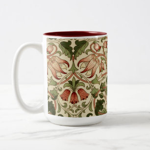 Tasse 2 Couleurs William Morris Fleurs Lodden Foliage Vert rose