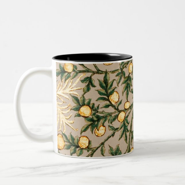 Tasse 2 Couleurs William Morris Fruit Floral Jardin Fleur Classique (Gauche)