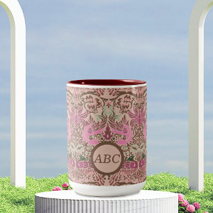Tasse 2 Couleurs William Morris Peacock et le monogramme du dragon