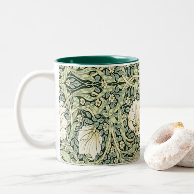Tasse 2 Couleurs William Morris Pimpernel Green (Avec donut)