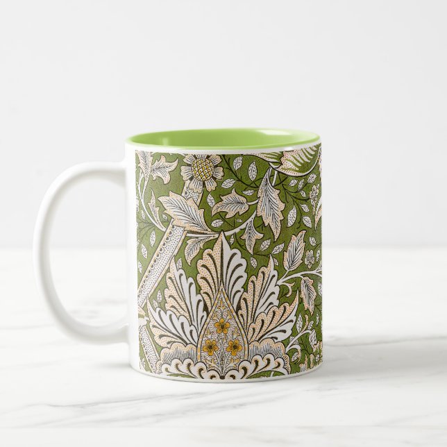 Tasse 2 Couleurs William Morris Windrush Motif Floral Classique (Gauche)