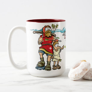 Tasse 2 Couleurs William Tell vue bucolique avec vaches dans les Al