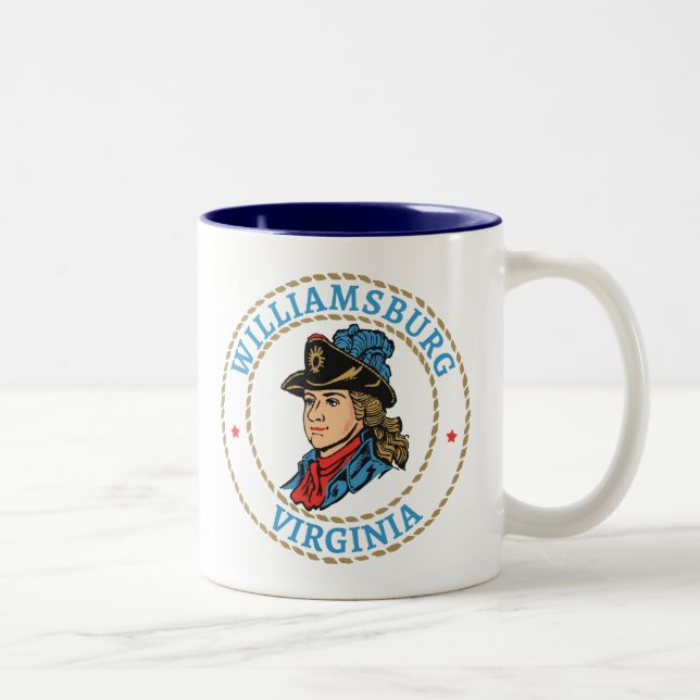 Tasse 2 Couleurs Williamsburg Virginia Colonial (Droit)