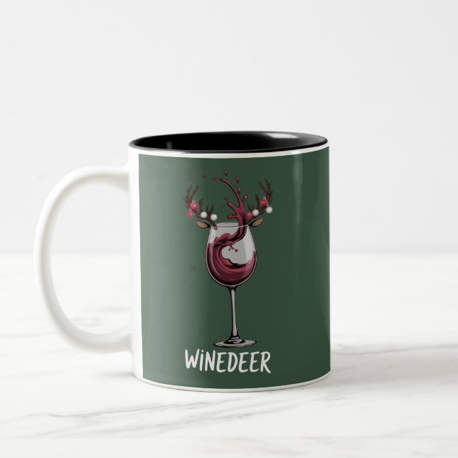 Tasse 2 Couleurs Winedeer Funny Couples Christmas Matching Holiday  (Gauche)