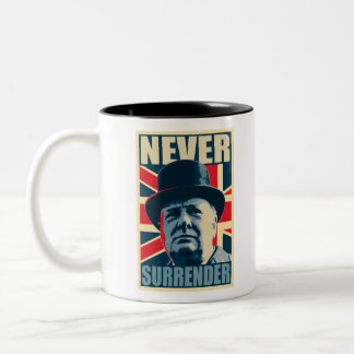 Tasse 2 Couleurs Winston Churchill ne se rend jamais