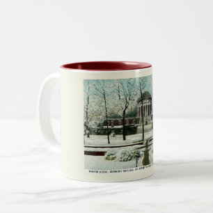 Tasse 2 Couleurs Winter Scene, Charlottesville VA, Style Vintage