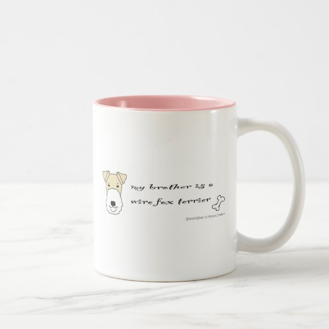 Tasse 2 Couleurs WireFoxTerrierBrotherJaune (Droit)
