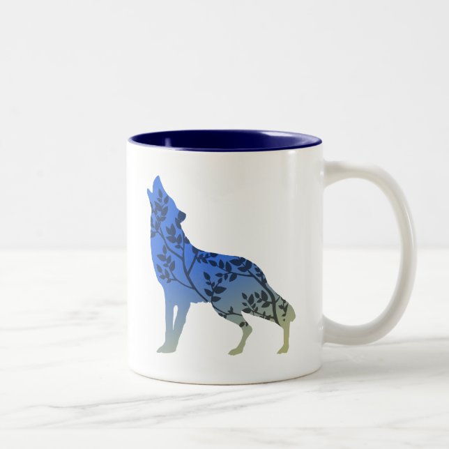 Tasse 2 Couleurs Wolf Tree (Droit)