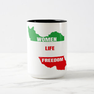 Tasse 2 Couleurs Women Life Freedom Support Femmes d'Iran