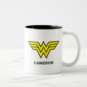 Tasse 2 Couleurs Wonder Woman   Logo classique   Ajouter Votre Nom