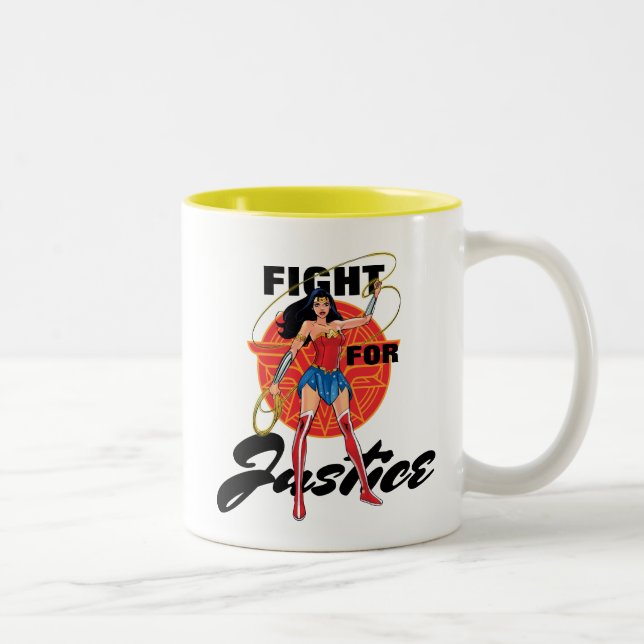 Tasse 2 Couleurs Wonder Woman With Lasso - Fight For Justice (Droit)