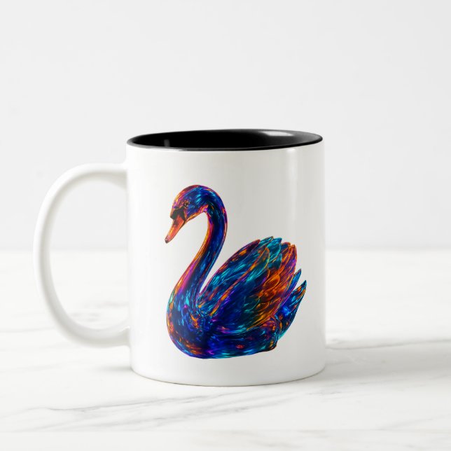 Tasse 2 Couleurs Wonderful Swan - Art unique (Gauche)