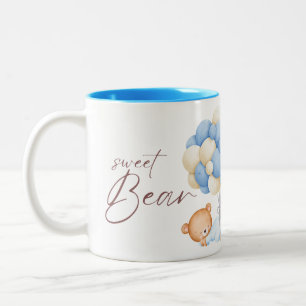 Tasse 2 Couleurs Woodland Bear Boy 1er Anniversaire Party Pastel