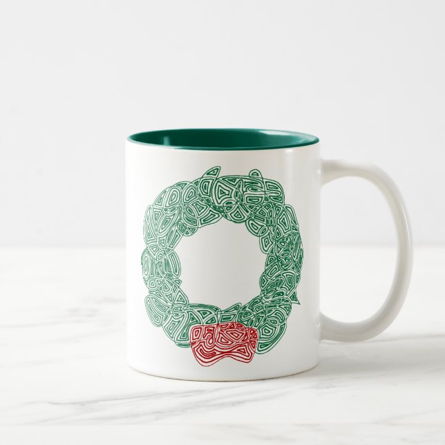 Tasse 2 Couleurs Wreath de Noël (Droit)