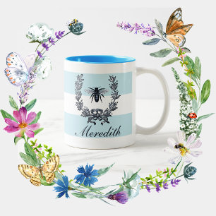 Tasse 2 Couleurs Wreath Laurel Avec Emblème D'Abeille De L'Ère Napo