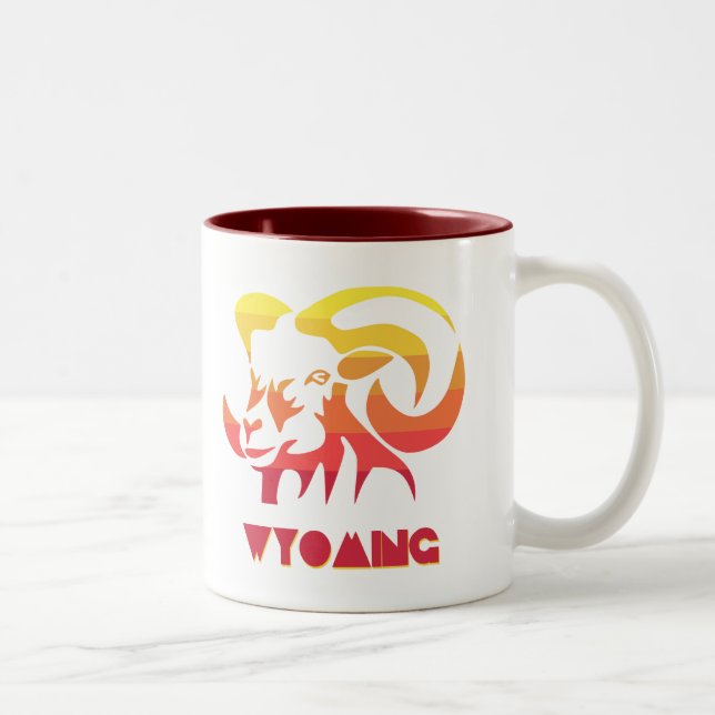 Tasse 2 Couleurs Wyoming Bighorn Sheep (Droit)