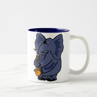 Tasse 2 Couleurs XX éléphant jouant le saxophone