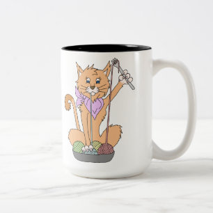 Tasse 2 Couleurs Yarnivore I a appris à faire du crochet dans la