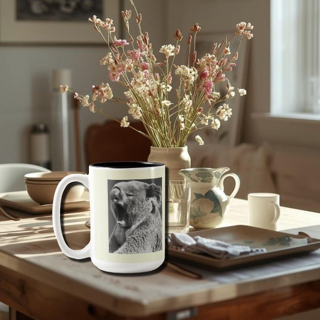 Tasse 2 Couleurs Yawning Koala drôle citation no2 (Créateur téléchargé)