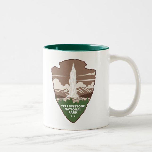 Tasse 2 Couleurs Yellowstone National Park Old Faithful Arrowhead (Droit)