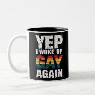 Tasse 2 Couleurs Yep Je Me Suis Réveillé Gay Pride Rainbow Queer Ga