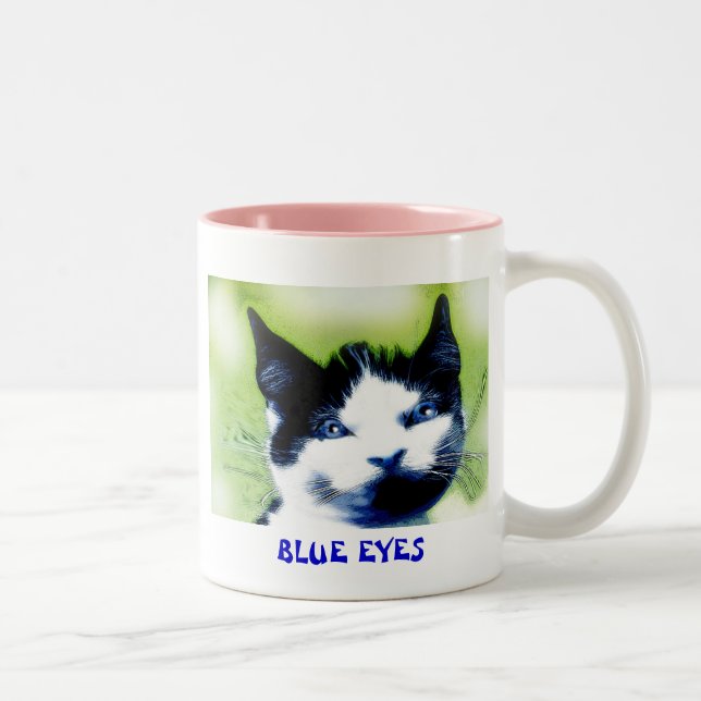 TASSE 2 COULEURS YEUX BLEUS LE CHAT (Droit)