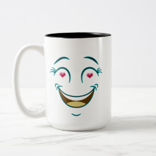 Tasse 2 Couleurs Yeux de coeur souriant
