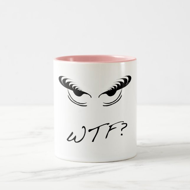 Tasse 2 Couleurs Yeux fâchés - WTF ? (Centre)