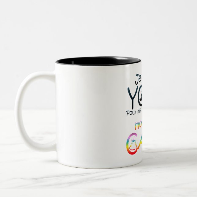 Tasse 2 Couleurs yoga caca legere humour drole citation 1 (Gauche)