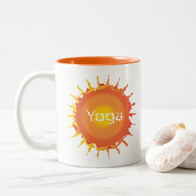 Tasse 2 Couleurs Yoga chaud soleil (Avec donut)