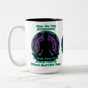 Tasse 2 Couleurs Yoga Mandala Humour personnalisé blanc