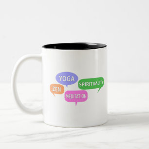 Tasse 2 Couleurs Yoga Spiritualité Zen Méditation Discours Bulles