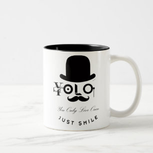 Tasse 2 Couleurs YOLO : Vous vivez seulement une fois - juste