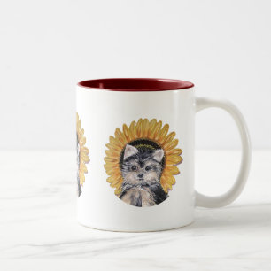 Tasse 2 Couleurs Yorkie chien mignon