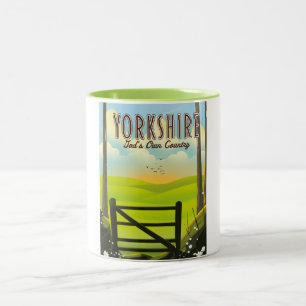 Tasse 2 Couleurs Yorkshire "Le pays de Dieu" affiche de voyage vint