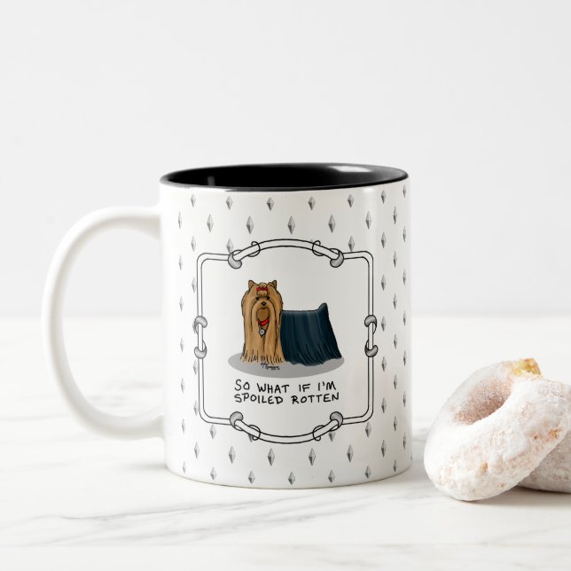 Tasse 2 Couleurs Yorkshire Terrier (Yorkie) (Avec donut)