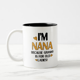 Tasse 2 Couleurs Young Nana Graphic Nana Clipart Design Grandma Art