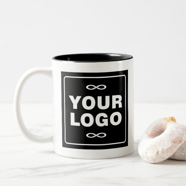 Tasse 2 Couleurs Your Logo - Square - Background BLACK (Avec donut)